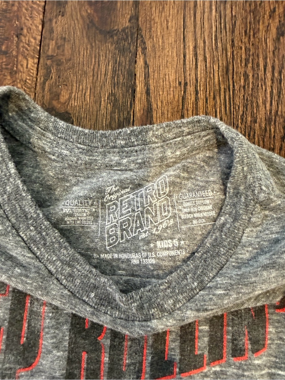 Original Retro Brand Kids Gray Long Sleeve Tee with Red Car Graphic - Picture 2 of 2